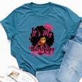 It's My Birthday Queen Afro Natural Hair Black Women Bella Canvas T-shirt Heather Deep Teal