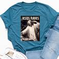 Jesus Raves Deejay Meme Jesus Dj Christian Bella Canvas T-shirt Heather Deep Teal