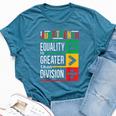 Junenth Equality Is Greater Than Division Afro Women Bella Canvas T-shirt Heather Deep Teal