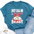 Just Call A Christmas Beast With Cute Little Owl Bella Canvas T-shirt Heather Deep Teal