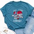 Just A Girl Who Loves Norway Vintage Bella Canvas T-shirt Heather Deep Teal