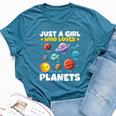 Just A Girl Who Loves Planets Solar Space Science Lover Stem Bella Canvas T-shirt Heather Deep Teal