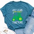 Just A Girl Who Loves Tractors Farm Lifestyle Lover Girls Bella Canvas T-shirt Heather Deep Teal