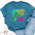 Lacrosse Never Underestimate A Girl Who Plays Lacrosse Bella Canvas T-shirt Heather Deep Teal