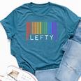 Lefty Left Handed Gay Pride Flag Barcode Queer Rainbow Lgbtq Bella Canvas T-shirt Heather Deep Teal