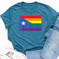 Lgbt Gay Pride Rainbow Puerto Rican Flag Bella Canvas T-shirt Heather Deep Teal