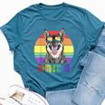 Lgbtq Swedish Vallhund Dog Rainbow Love Gay Pride Bella Canvas T-shirt Heather Deep Teal