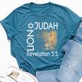 Lion Of Judah Christian Messianic Bella Canvas T-shirt Heather Deep Teal