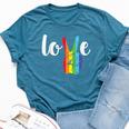 Love Win Rainbow Peace Sign Lesbian Gay Lgbtq Flag Pride Bella Canvas T-shirt Heather Deep Teal