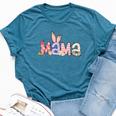 Mama Bunny Easter Mom Pregnancy Expecting Rabbit Mama Bella Canvas T-shirt Heather Deep Teal