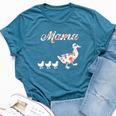 Mama Duck Mama Duck And 3 Ducklings Floral Mom Of 3 Bella Canvas T-shirt Heather Deep Teal