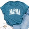 Mama Lightning Bolt Checkered Mother's Day Varsity For Mom Bella Canvas T-shirt Heather Deep Teal