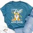 Math Teacher I Love Math And Dogs Mathematician Lover Puppy Bella Canvas T-shirt Heather Deep Teal