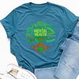 Mental Health Awareness Tree Grreen Ribbon Bella Canvas T-shirt Heather Deep Teal