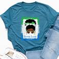 Messy Bun Sierra Leone Flag Woman Girl Bella Canvas T-shirt Heather Deep Teal