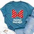 Mimi Mouse Family Vacation Bow Bella Canvas T-shirt Heather Deep Teal