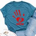 Mmiw Missing Murdered Indigenous Sisters Red Handprint Bella Canvas T-shirt Heather Deep Teal