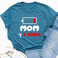 Mom Of 2 Girls 2 Daughters Mommy Of Two Girls Mother Bella Canvas T-shirt Heather Deep Teal