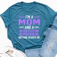 Mom & Housekeeping Supervisor Nothing Scares Me Bella Canvas T-shirt Heather Deep Teal