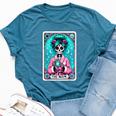 The Mom Tarot Card Skeleton Witch Mom Skull Mama Bella Canvas T-shirt Heather Deep Teal
