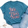 Mother's Day We Are Two Now Pregnancy Announcement Vintage Bella Canvas T-shirt Heather Deep Teal