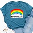 New Orleans Pride Lgbtq Rainbow Skyline Bella Canvas T-shirt Heather Deep Teal