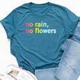 No Rain No Flowers Cool Life Motivation Quote Bella Canvas T-shirt Heather Deep Teal