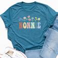 Nonnie Wildflower Floral Nonnie Bella Canvas T-shirt Heather Deep Teal