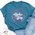 Pink Retro Girl's Trip Memories 2024 Besties Travel Together Bella Canvas T-shirt Heather Deep Teal
