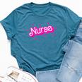 Pink Retro Nurse Appreciation Nursing Profession Rn Lpn Np Bella Canvas T-shirt Heather Deep Teal
