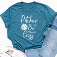 Pitches Be Crazy Baseball Sports Player Boys Bella Canvas T-shirt Heather Deep Teal