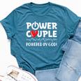 Power Couple Christian Couples Matching Valentines Day Bella Canvas T-shirt Heather Deep Teal