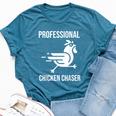 Professional Chicken Chaser Farmer Chicken Farm Bella Canvas T-shirt Heather Deep Teal