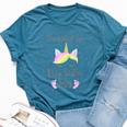 Promoted To Big Sister 2025 With Unicorn For New Baby Shower Bella Canvas T-shirt Heather Deep Teal