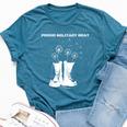 Proud Military Brat Dandelion Combat Boots Bella Canvas T-shirt Heather Deep Teal