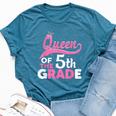 Queen Of The 5Th Grade Crown Back To School Teacher Bella Canvas T-shirt Heather Deep Teal