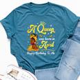 A Queen Was Born In April Afro Black Woman Birthday Queen Bella Canvas T-shirt Heather Deep Teal