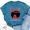 A Queen Was Born In April Birthday Afro Girl Black Woman Bella Canvas T-shirt Heather Deep Teal