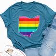 Rainbow Ohio Gay Pride Flag Vintage Bella Canvas T-shirt Heather Deep Teal