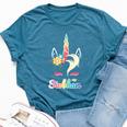 Rainbow Unicorn Siobhan Apparel Custom Name For Girls Bella Canvas T-shirt Heather Deep Teal
