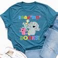 Read Mo Book Cute School Teacher Librarian Elephant Pigeon Bella Canvas T-shirt Heather Deep Teal