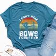 Retro I Don't Wear Bows I Shoot Them Archery Girl Bowhunting Bella Canvas T-shirt Heather Deep Teal