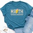 Retro Groovy Checkered Math Teacher High School Math Lovers Bella Canvas T-shirt Heather Deep Teal