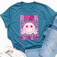 Retro Groovy Test Day Rock The Test Smile Hippie Pink Girls Bella Canvas T-shirt Heather Deep Teal