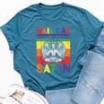 Retro Lgbt Rainbow Flag Hail Gay Satan Lgbt Goth Gay Pride Bella Canvas T-shirt Heather Deep Teal