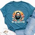 He Is Rizzen Christian Is Rizzen Retro Believe In Jesus Bella Canvas T-shirt Heather Deep Teal