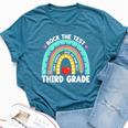Rock The Test Day 3Rd Grade Teacher Third Grade Testing Day Bella Canvas T-shirt Heather Deep Teal