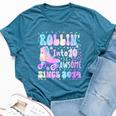 Roller Skate 10Th Birthday Rolling Into 10 Since 2014 Girls Bella Canvas T-shirt Heather Deep Teal