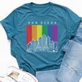 San Diego California Lgbt Pride Rainbow Flag Bella Canvas T-shirt Heather Deep Teal