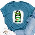 Scout Cookie Mom Girl Troop Messy Bun Sunglasses Bella Canvas T-shirt Heather Deep Teal